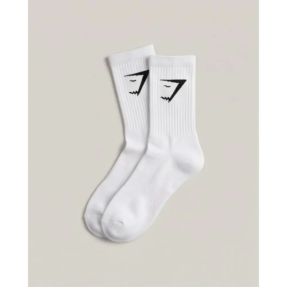 Unisex Adult's Gymshark Terry Knit Crew Socks 5 Pack White Size M NWT